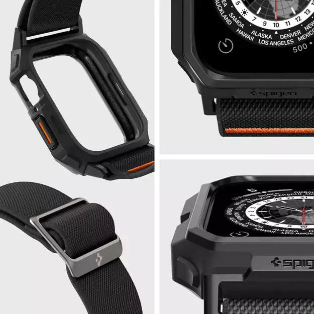 Spigen Lite Fit Pro Case with Strap for Apple Watch 4 / 5 / 6 / 7 / 8 / 9 / SE (44 / 45 mm) - Matte Black 3