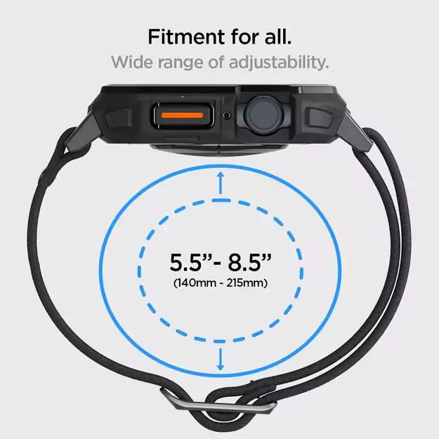 Spigen Lite Fit Pro Case with Strap for Apple Watch 4 / 5 / 6 / 7 / 8 / 9 / SE (44 / 45 mm) - Matte Black 9