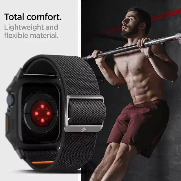 Spigen Lite Fit Pro Case with Strap for Apple Watch 4 / 5 / 6 / 7 / 8 / 9 / SE (44 / 45 mm) - Matte Black 6