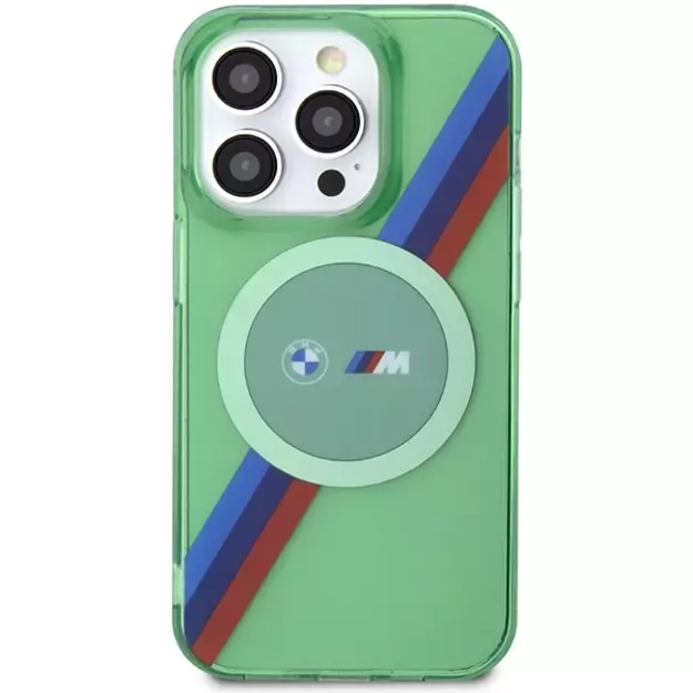 BMW M Tricolor Stripes MagSafe case for iPhone 15 Pro - green 2