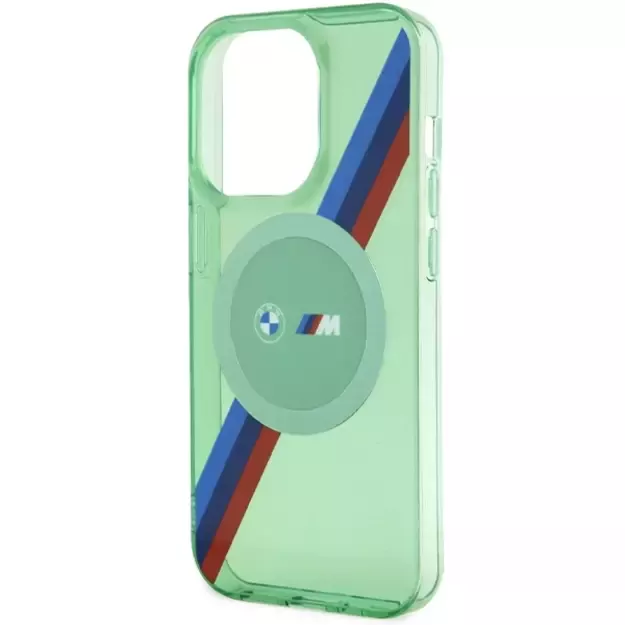 BMW M Tricolor Stripes MagSafe case for iPhone 15 Pro - green 5