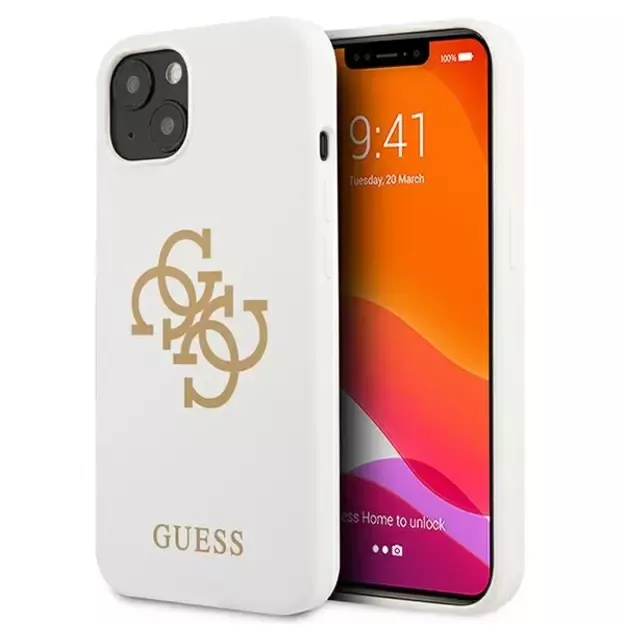 Guess GUHCP13SLS4GGWH iPhone 13 mini 5.4&quot  white/white hard case Silicone 4G Logo