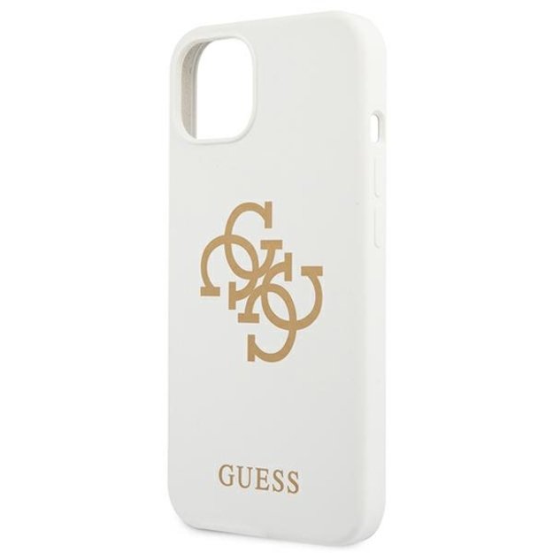 Guess GUHCP13SLS4GGWH iPhone 13 mini 5.4&quot  white/white hard case Silicone 4G Logo 12