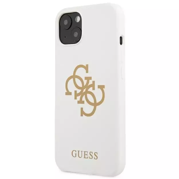 Guess GUHCP13SLS4GGWH iPhone 13 mini 5.4&quot  white/white hard case Silicone 4G Logo 1