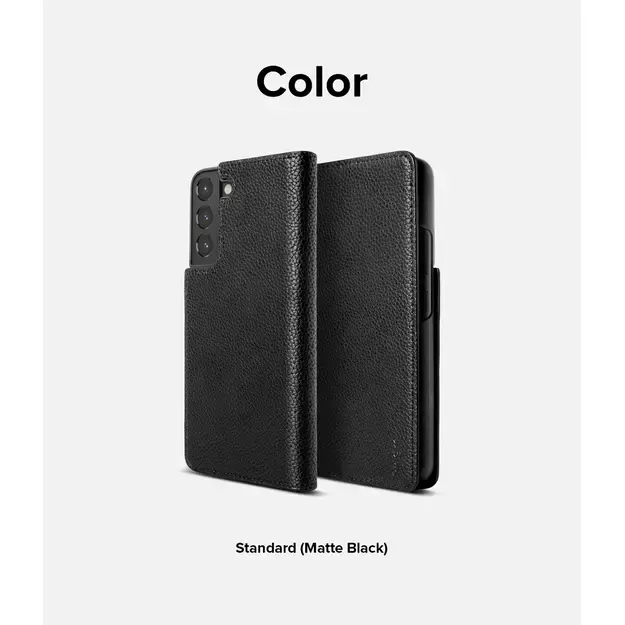 Ringke Folio Signature Flip Leather Case for Samsung Galaxy S22 + (S22 Plus) Black (FSS118R262) 20