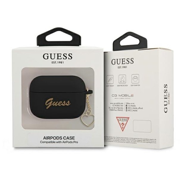 Guess GUAPLSCHSK AirPods Pro cover black/black Silicone Charm Heart Collection 2