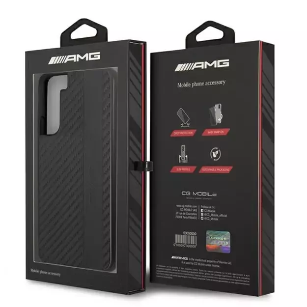 AMG AMHCS22MBLSCA S22+ S906 czarny/black hardcase Carbon Stripe&Embossed 14