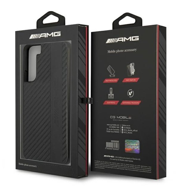 AMG AMHCS22MBLSCA S22+ S906 czarny/black hardcase Carbon Stripe&Embossed 7