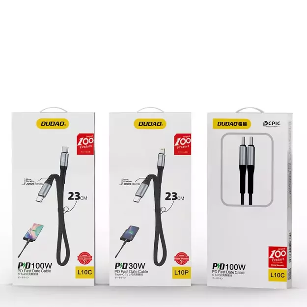 Dudao L10P Lightning - USB-C PD 20W cable 0.23m - black 11