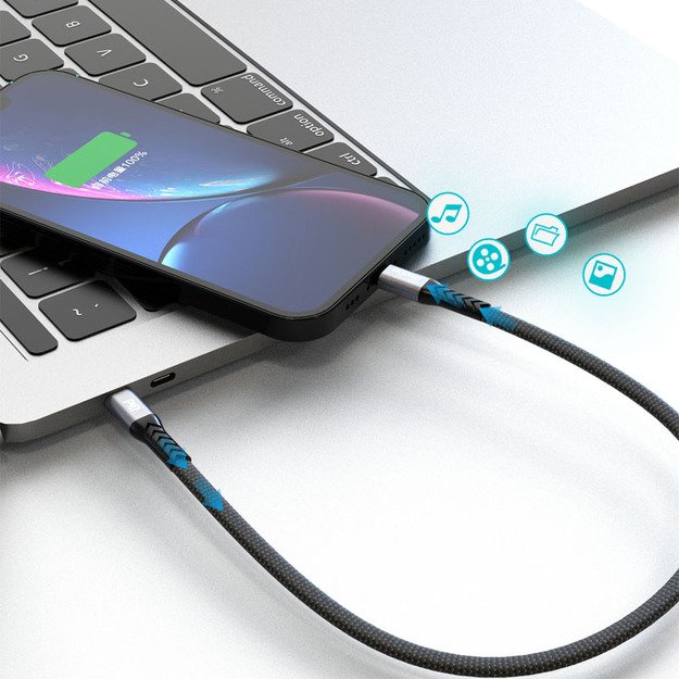 Dudao L10P Lightning - USB-C PD 20W cable 0.23m - black 2