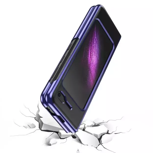 Plating Case hard case Electroplating frame Cover for Samsung Galaxy Fold blue 12