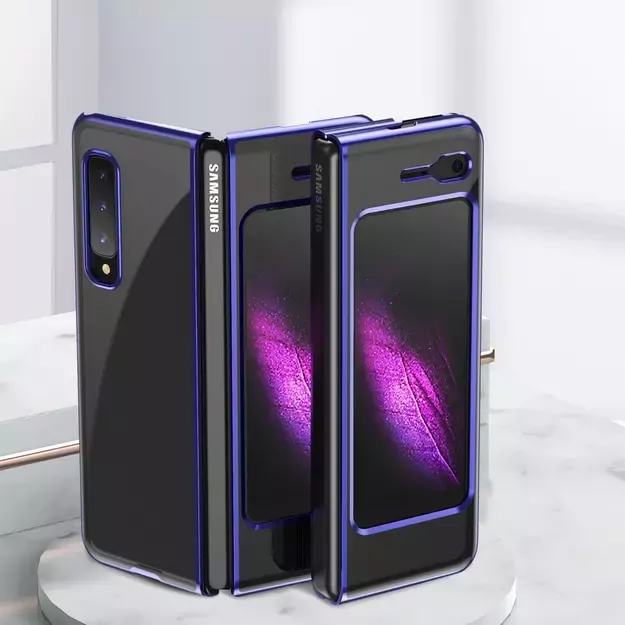 Plating Case hard case Electroplating frame Cover for Samsung Galaxy Fold blue 11