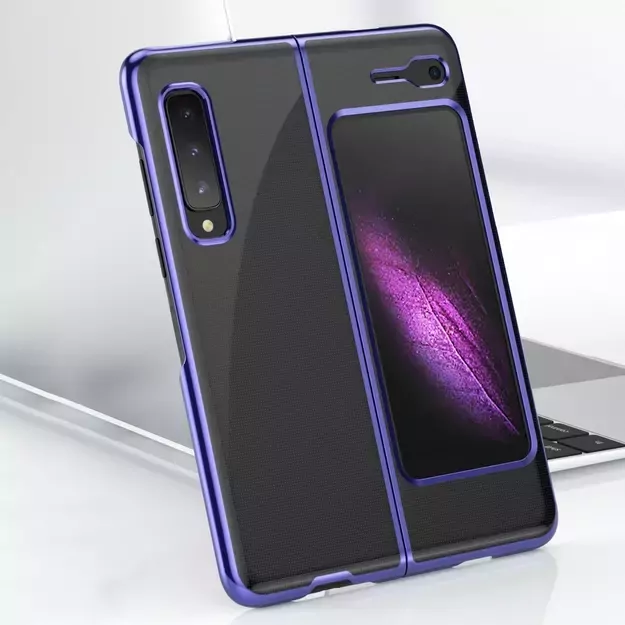 Plating Case hard case Electroplating frame Cover for Samsung Galaxy Fold blue 13