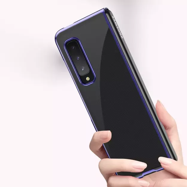 Plating Case hard case Electroplating frame Cover for Samsung Galaxy Fold blue 18