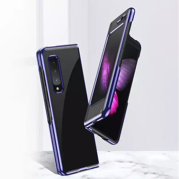Plating Case hard case Electroplating frame Cover for Samsung Galaxy Fold blue 20