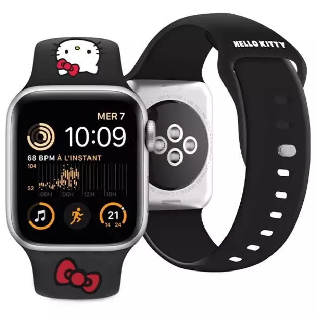 Hello Kitty Silicone Kitty Head Strap for Apple Watch 42/44/45/49mm - Black 3