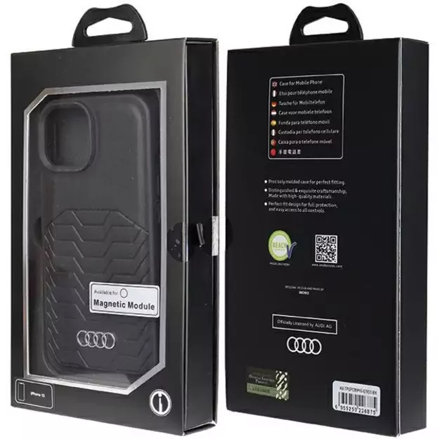 Audi Synthetic Leather Case with MagSafe for iPhone 15/14/13 - Black 12