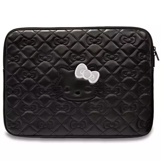 Hello Kitty Zip PU Quilted Bows case for a 14&quot  laptop - black