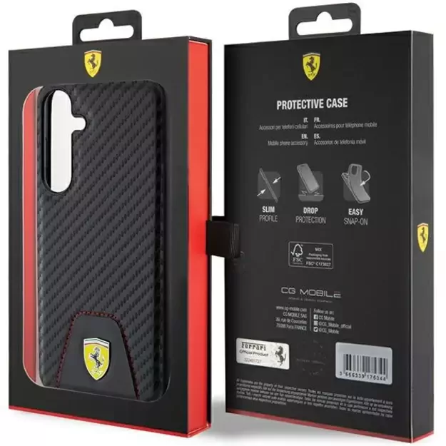 Ferrari Carbon Stitched Bottom case for Samsung Galaxy S24+ - black 13