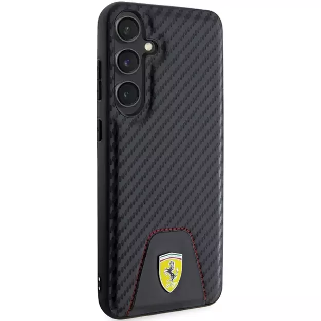 Ferrari Carbon Stitched Bottom case for Samsung Galaxy S24+ - black 9