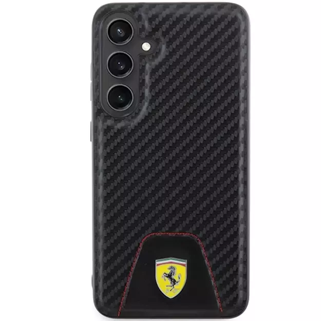 Ferrari Carbon Stitched Bottom case for Samsung Galaxy S24+ - black 8