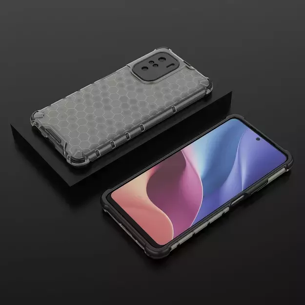 Honeycomb Case armor cover with TPU Bumper for Xiaomi Redmi K40 Pro+ / K40 Pro / K40 / Poco F3 black 2
