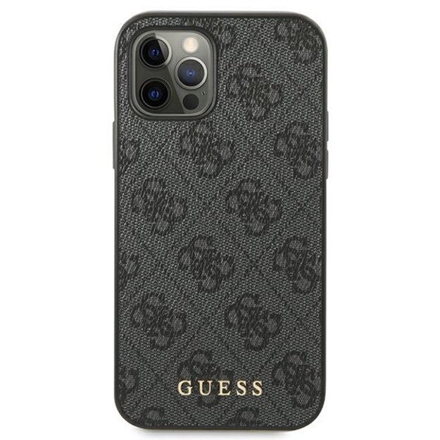 Guess 4G Metal Gold Logo Case for iPhone 12 / 12 Pro - Gray 2