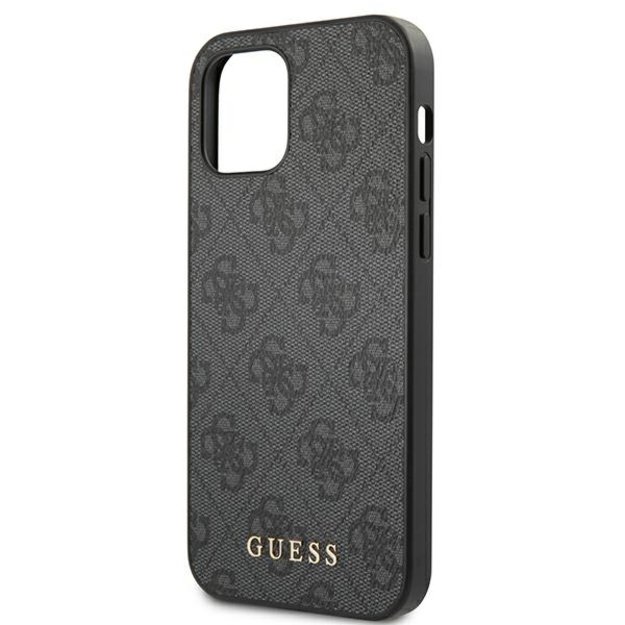 Guess 4G Metal Gold Logo Case for iPhone 12 / 12 Pro - Gray 5
