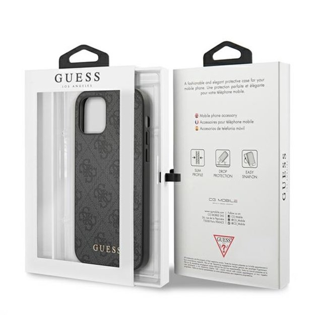 Guess 4G Metal Gold Logo Case for iPhone 12 / 12 Pro - Gray 7