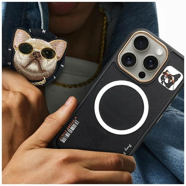 Nimmy Glasses Cool Dog MagSafe Case for iPhone 16 Pro - Black 8