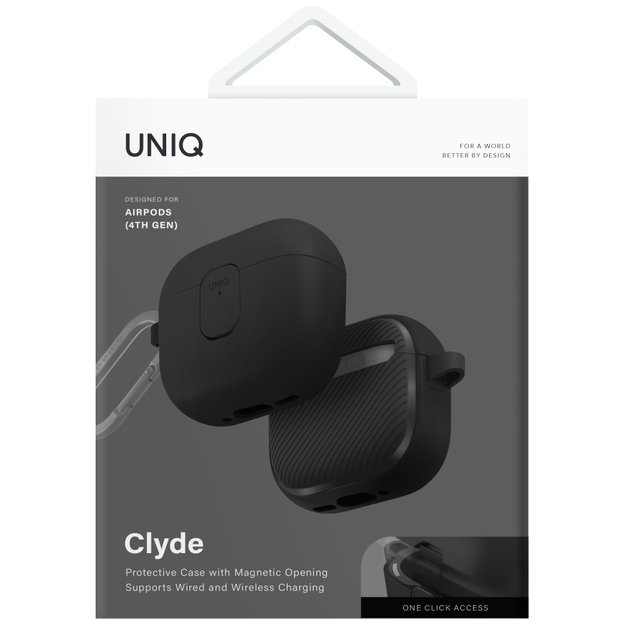 Uniq Clyde Lock Case for AirPods 4 - Black 4