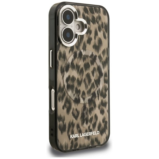 Karl Lagerfeld IML Leopard Pattern MagSafe Case for iPhone 16 - Brown 3