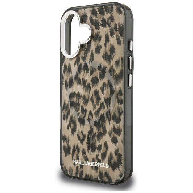 Karl Lagerfeld IML Leopard Pattern MagSafe Case for iPhone 16 - Brown 5