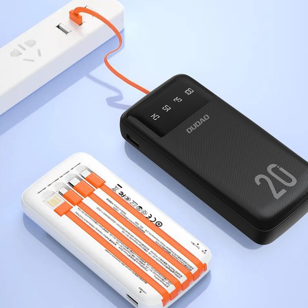 Dudao capacious powerbank with 3 built-in cables 20000mAh USB Type C + micro USB + Lightning black (Dudao K6Pro +) 1