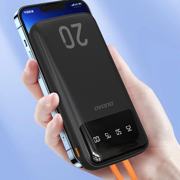 Dudao capacious powerbank with 3 built-in cables 20000mAh USB Type C + micro USB + Lightning black (Dudao K6Pro +) 3