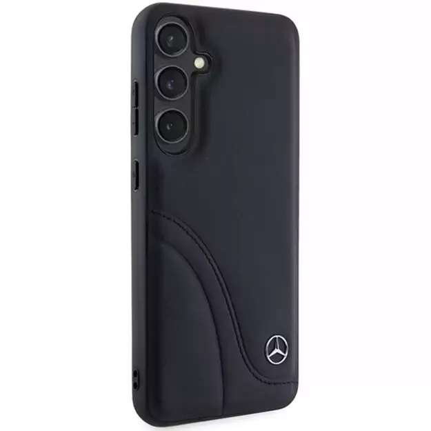 Mercedes Leather Curved Stitches case for Samsung Galaxy S24 - black 10