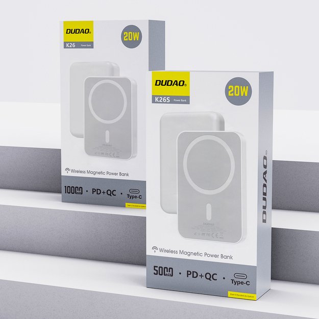 Powerbank Dudao K26 10000mAh 20W USB-A / USB-C / MagSafe - white 9