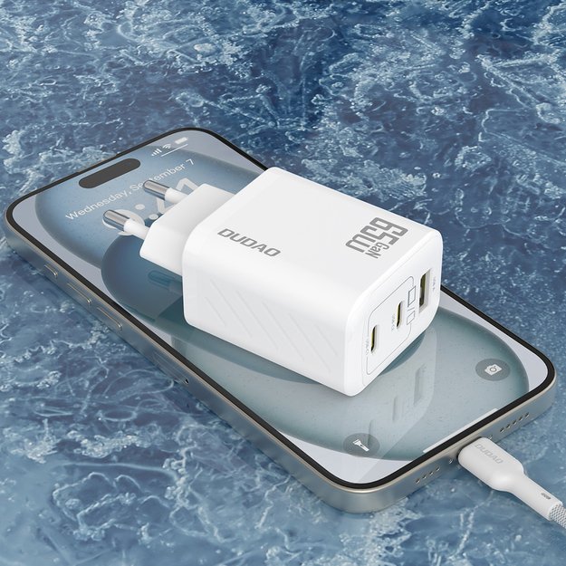 Dudao A29 65W GaN Wall Charger 2 x USB-C + 1 x USB-A - White 5