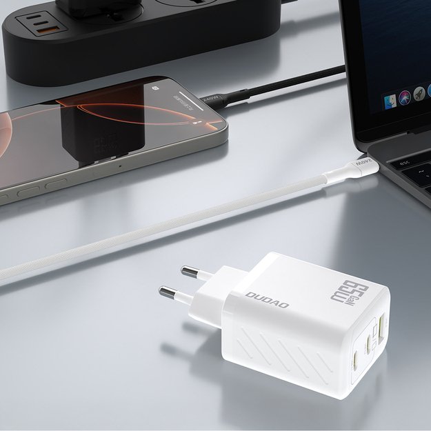 Dudao A29 65W GaN Wall Charger 2 x USB-C + 1 x USB-A - White 4