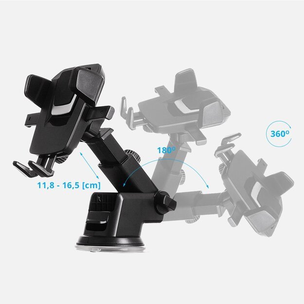 Telescopic Car Mount Phone Holder Dashboard or Windshield for black 10