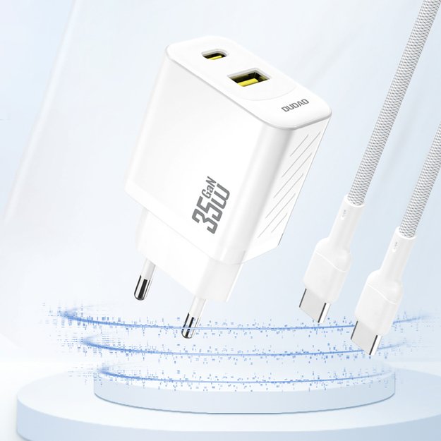 Dudao A27 MaxC 35W Wall Charger + USB-C Cable - White 3