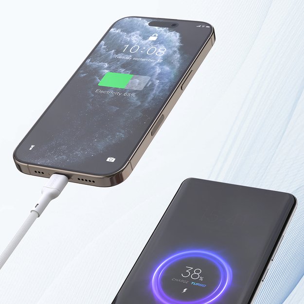Dudao L9C Max 240W PD USB-C - USB-C 2m Cable - White 1