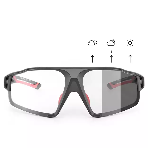 Rockbros SP216BK photochromic UV400 cycling glasses - black and red 2