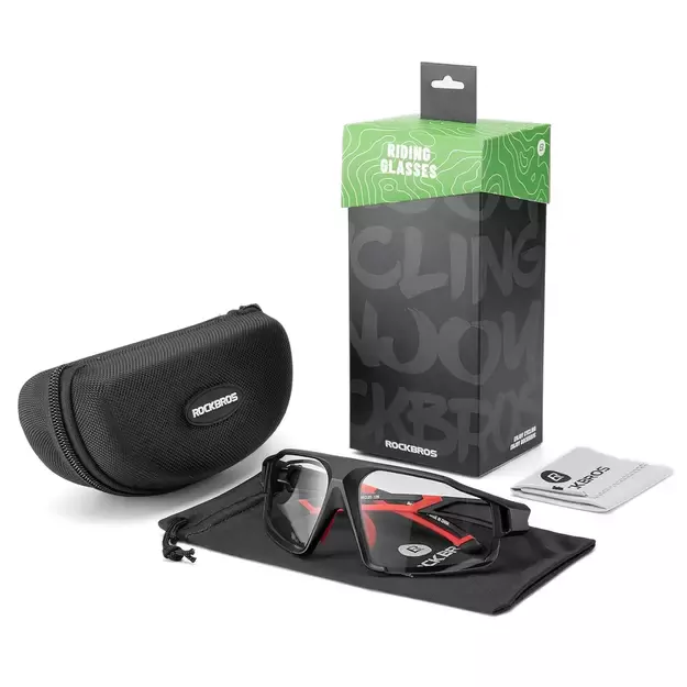 Rockbros SP216BK photochromic UV400 cycling glasses - black and red 6