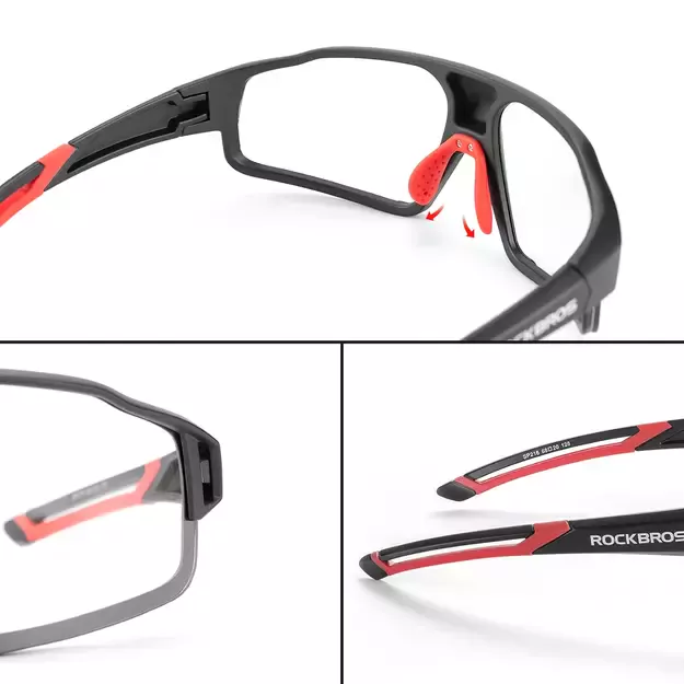 Rockbros SP216BK photochromic UV400 cycling glasses - black and red 4