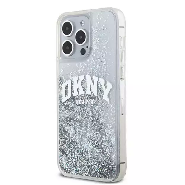 DKNY Liquid Glitter Big Logo case for iPhone 15 Pro - white 2