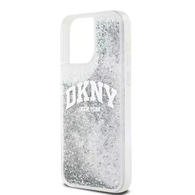 DKNY Liquid Glitter Big Logo case for iPhone 15 Pro - white 5