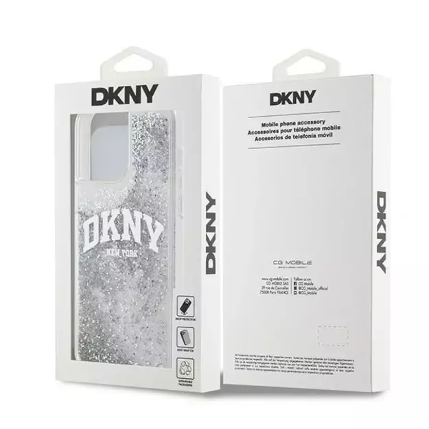 DKNY Liquid Glitter Big Logo case for iPhone 15 Pro - white 7