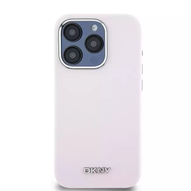 DKNY Liquid Silicone Small Metal Logo MagSafe case for iPhone 15 Pro - pink 2