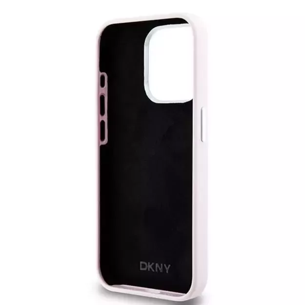 DKNY Liquid Silicone Small Metal Logo MagSafe case for iPhone 15 Pro - pink 6